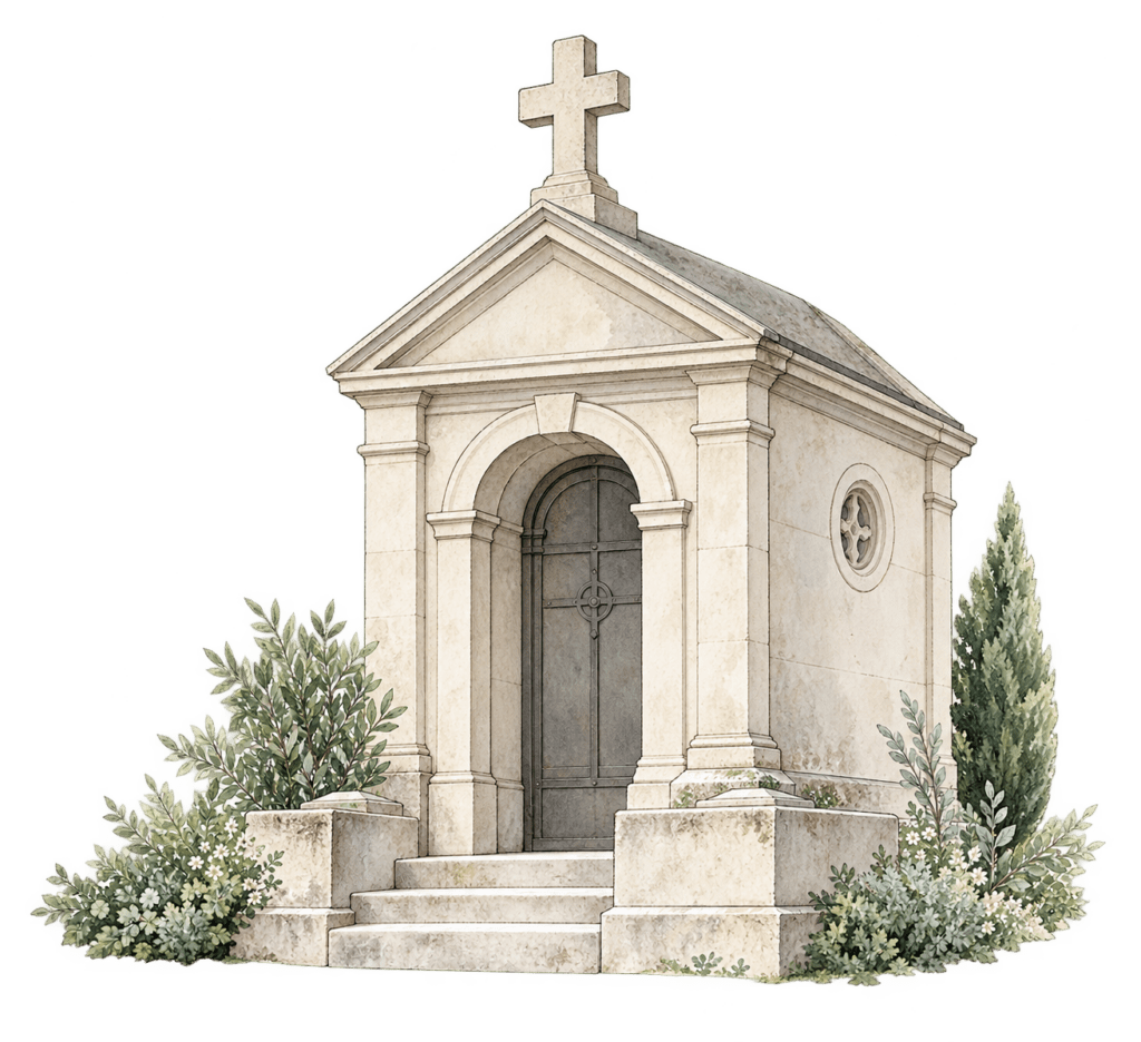 Monument funéraire familial en pierre claire